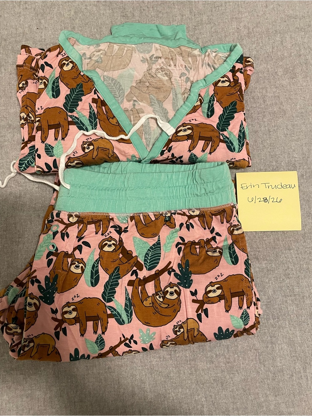 Little Sleepies Pink Sloths Women’s PJ Bundle (PLAY see photos)